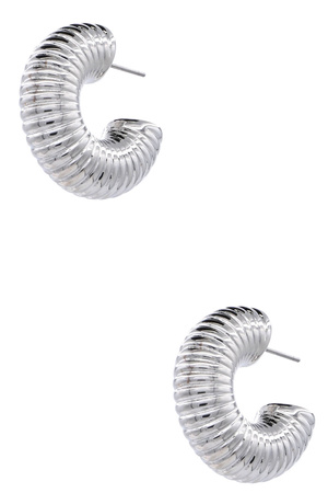 Sculpted Stripe Detail CCB Hoop Earrings