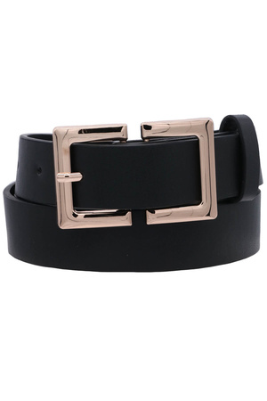Statement Belt with Mirrored Rectangle Buckle