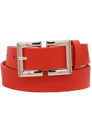 Statement Belt with Mirrored Rectangle Buckle