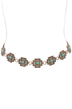 Southwestern Aztec Cross Stone Chain Belt