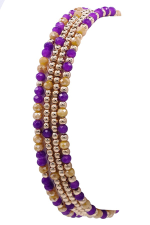 CCB Glass Bead Stacking Bracelet Set