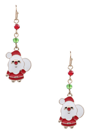 Santa Claus Epoxy Drop Earrings