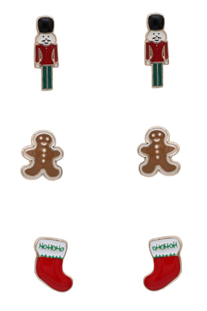 Epoxy Nutcracker, Gingerbread  HoHo Boots Earrings