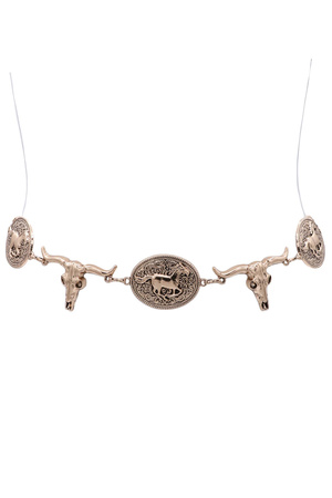Cowgirl Longhorn & Horse Concho Chain Belt