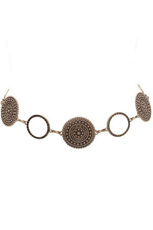Ribbed Circle & Medallion Link Chain Belt