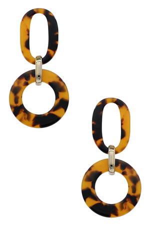 Tortoise Acetate Double Drop Earrings