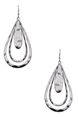 Metal Multi-Layer Teardrop Drop Earrings