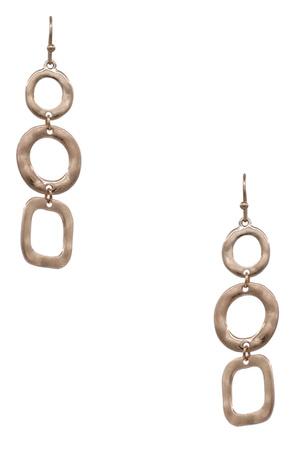 Geometric Textured Metal Dangle Earrings