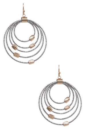 Multilayered Diacut Circle Drop Earrings