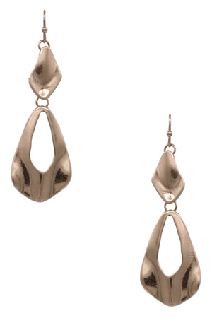 Textured Double Teardrop Link Earrings