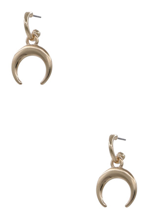 Metal Tusk Pendant Post Earrings