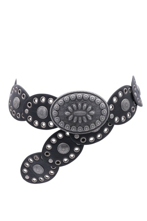 Artisan Floral Oval Disc Buckle Hip Belt