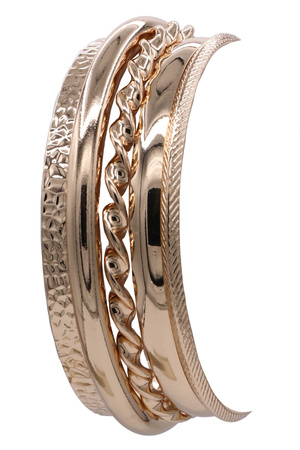 Multi-Piece Metal Textured Bangle Bracelets