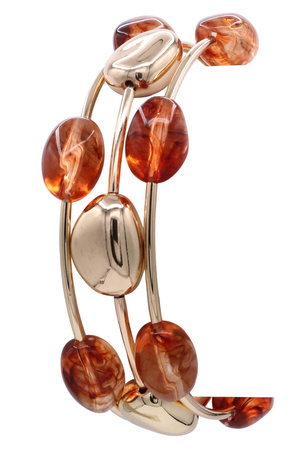 Metal Acrylic Beaded Bracelet Set