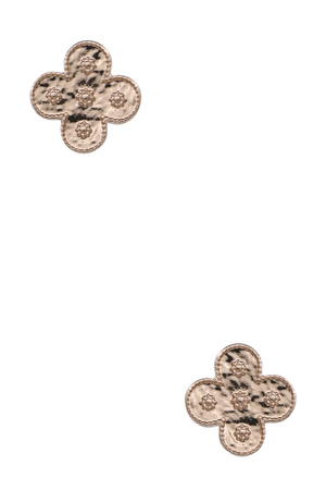Four-Leaf Clover Metal Stud Earrings
