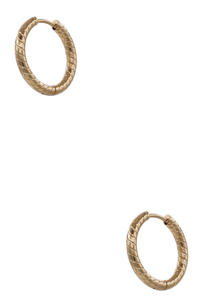 Modern Textured Stainless Steel Hoop Earrings