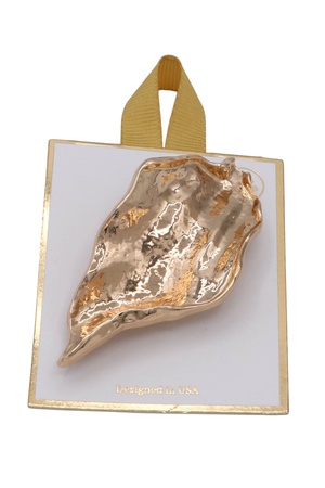 Textured Metal Leaf Pin Brooch