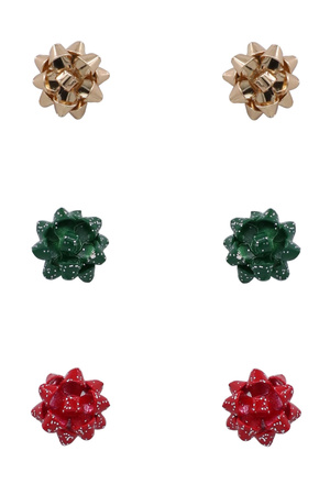 Festive Christmas Bow Post Earrings
