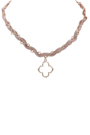 Clover Charm Fabric Chain Necklace