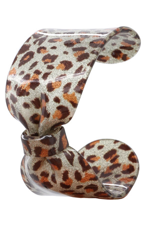 Acrylic Bow Leopard Print Cuff Bracelet