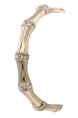 Bamboo-Inspired Pave Linked Stretch Bracelet