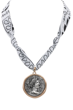 Western Style Coin Charm Bandana Necklace