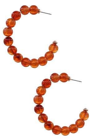 Beaded Acrylic Hoop Earrings