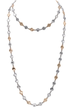 Hammered Disc Long Station Layering Necklace