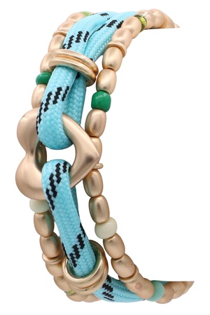 Heart Charm Cord & Elastic Bracelet Trio