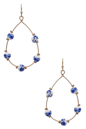 Porcelain Bead Teardrop Earrings