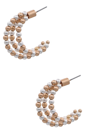 3D Layered Ball Link Hoop Earrings