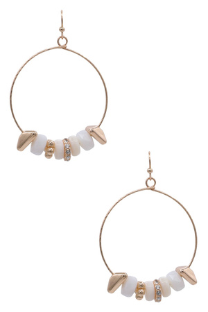 Metal Beaded Drop Earrings