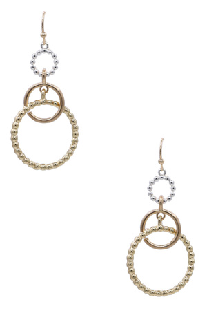 Textured Triple-Layer Circle Dangle Earrings