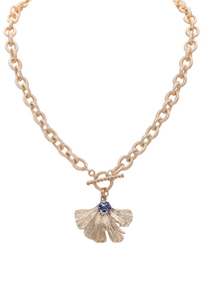 Leaf Pendant T-Bar Toggle Necklace