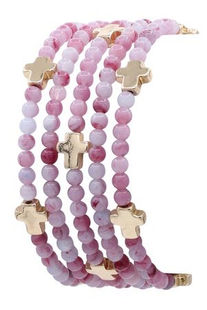 Marble Bead Multi-Stack Stretch Bracelet