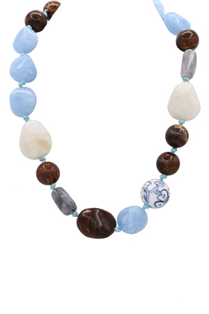 Chunky Acrylic Beaded Long Necklace
