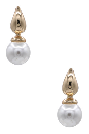 Minimal Metal Earrings with Pearl Detail