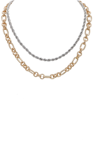 Classic Double Layer Chain Necklace