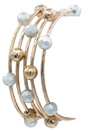 Stackable Metal Tube Bead Stretch Bracelet Set