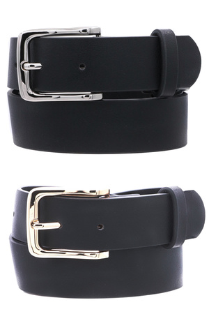 Everyday Rectangle Buckle Double Loop Belt