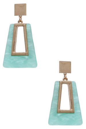 Triangular Celluloid Statement Earrings