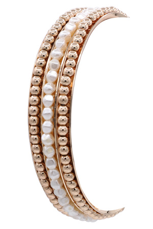 Classic Pearl Detail Bangle Bracelet Set