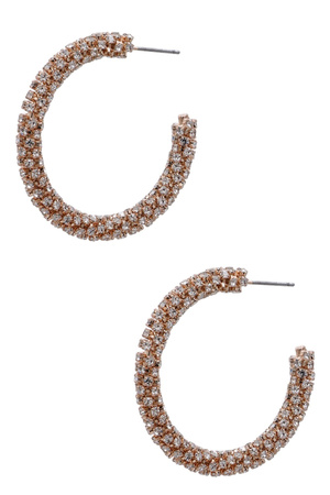 Shimmering Rhinestone Hoop Earrings