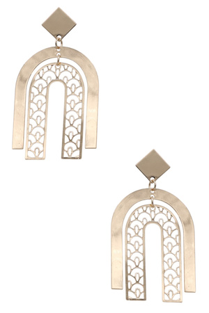 Chic Metal Crescent Statement Earrings