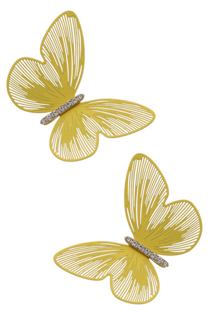 Matte Finish Brass Butterfly Dangle Earrings