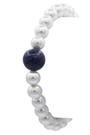 Semi-Precious Stone & Cream Pearl Bead Bracelet