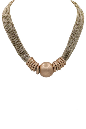 Modern CCB Ball Mesh Statement Necklace