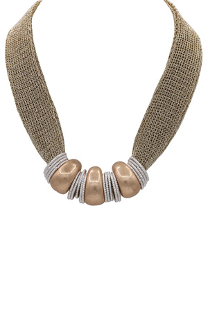 Modern CCB Ball Mesh Statement Necklace