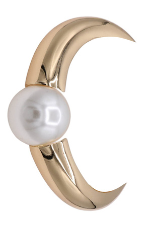 Metal Pearl Faceted Hinge Bangle Bracelet