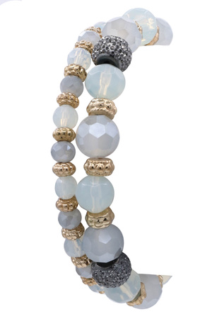 Faceted Bead Stretch Bracelet Set